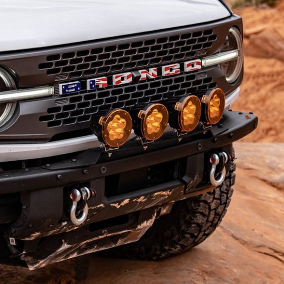 Stealth Mod Bumper Quad LED Lights w/Wire Harness, 21-25 Ford Bronco