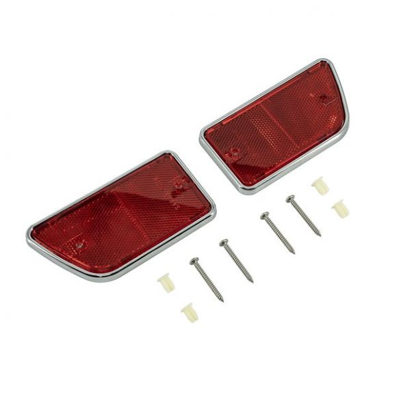 Side Reflector Lenses | Rear Red, Pair | 1968-69 Ford Bronco & Truck