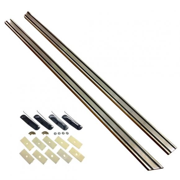 Lower Rocker Panel Chrome Moulding & Clips, 67-77 Ford Bronco