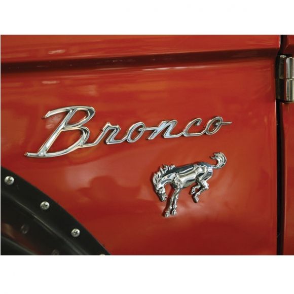 Chrome Bucking Bronco Emblem | Stud Mount | 4.5 inch x 3 inch