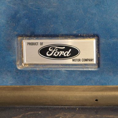 Ford Oval Emblem Decal on Driver Inner Rocker, 66-67 Ford Bronco