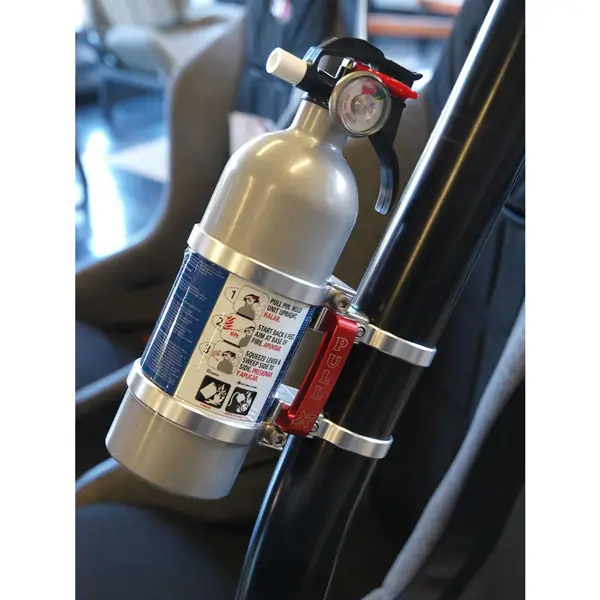 Quick Release Fire Extinguisher Roll Cage Mount – Fits Jeep, ATV, UTV – Aluminum Band Clamp