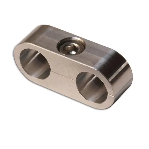 thumbnail image 2 of T7Design 3/16" Billet Dual Hose Separator Clamp – Black Anodized 2 of 4
