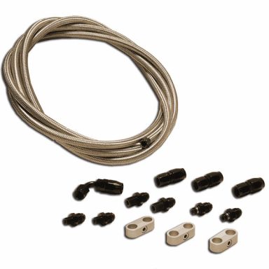 Ford C4 Auto Trans Stainless Braided Hose Kit | 73-77 Ford Bronco