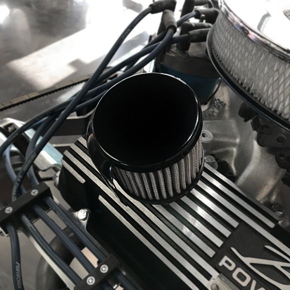 Black Valve Cover Shielded Breather | Push On Crank Case Vent