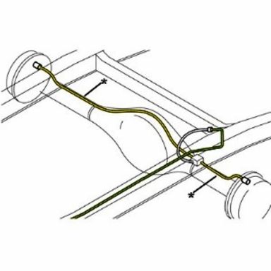 Stainless Drum Brake Hard Lines, Rear Differential, 66-77 Ford Bronco