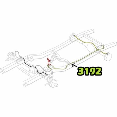 Stainless Brake Hard Line, Front to Rear on Frame, 66-77 Ford Bronco